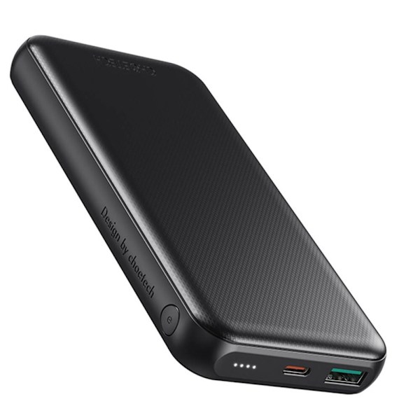 CHOETECH POWERBANK KAPACITET HOLDBAR 10000MAH 18W QC PD USB / USB C SORT