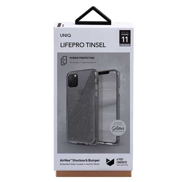 Uniq LifePro Tinsel-deksel til iPhone 11 Pro Max - Svart