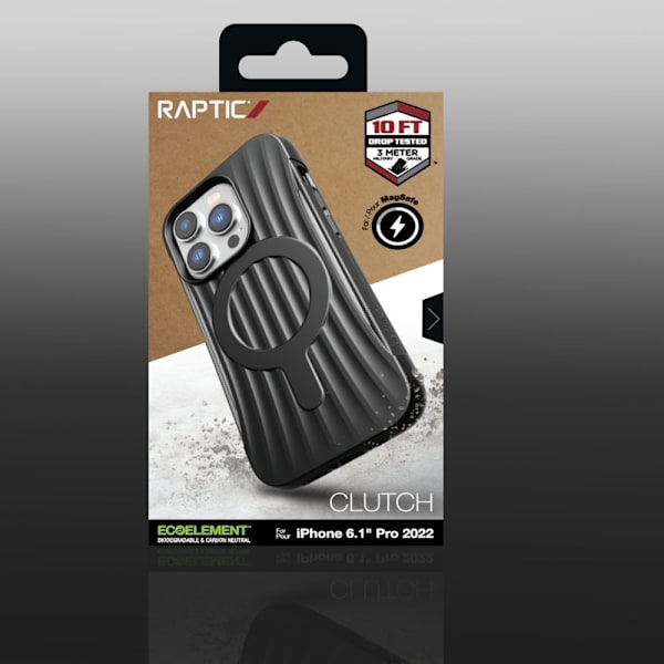 Raptic X-Doria Clutch Built Case for iPhone 14 Pro med MagSafe bakdeksel i svart