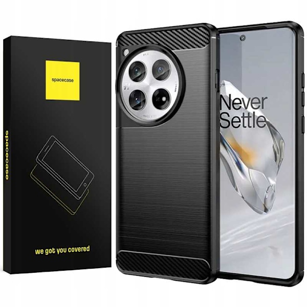 Spacecase Cover Carbon Cover För Oneplus 12 Svart Tpu-Skydd