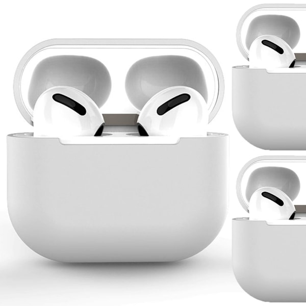 Veske for AirPods 3 silikondeksel for hodetelefoner hvit (etui C)