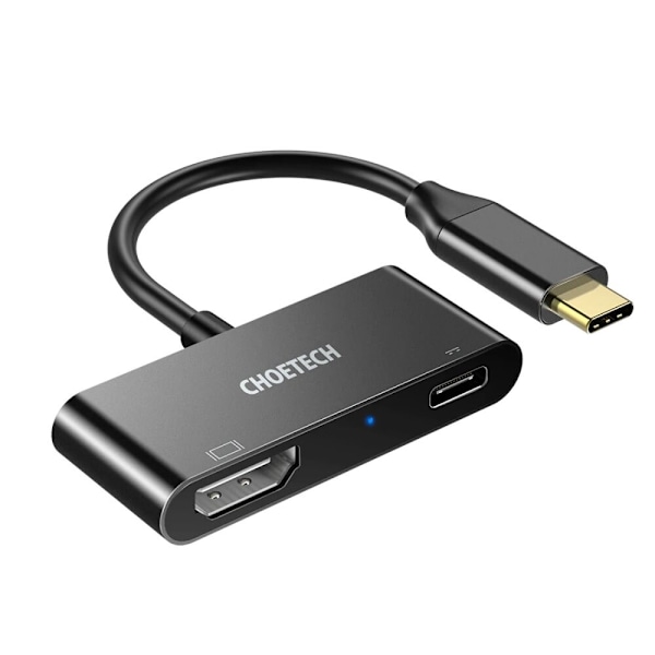 Choetech HUB-M03-adapter USB Type C - HDMI + USB-C Strømforsyning svart (HUB-M03)