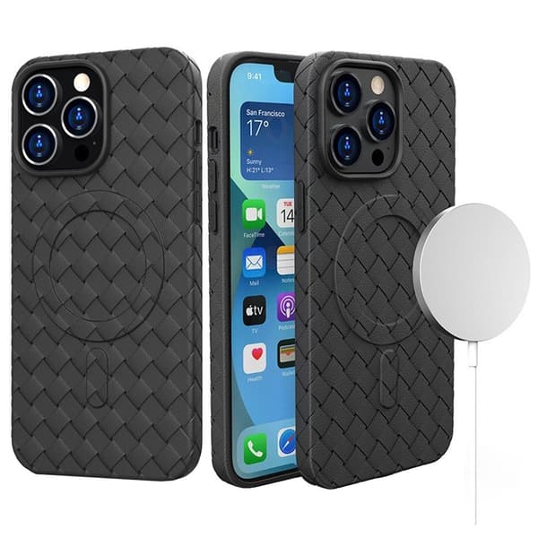 MagSafe Woven Protective Case for iPhone 15 Pro Max - svart