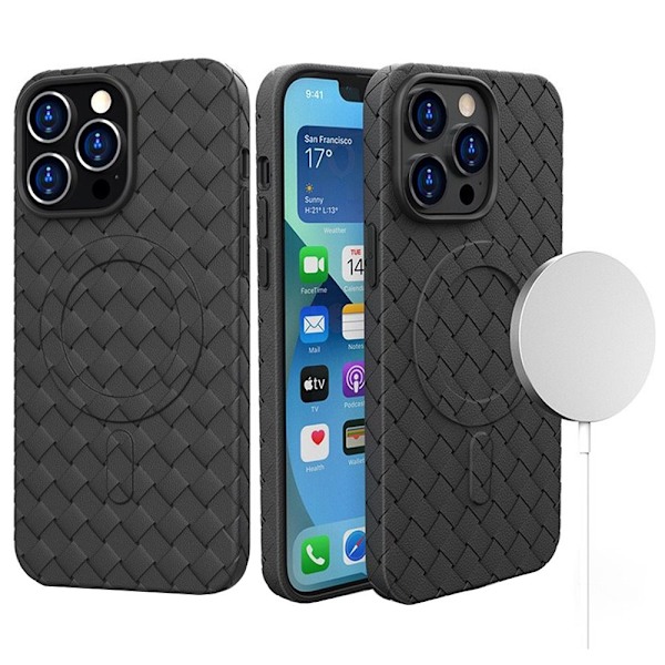 VÆVET CASE VÆVET CASE MED MAGSAFE TIL IPHONE 15 PRO MAX SORT