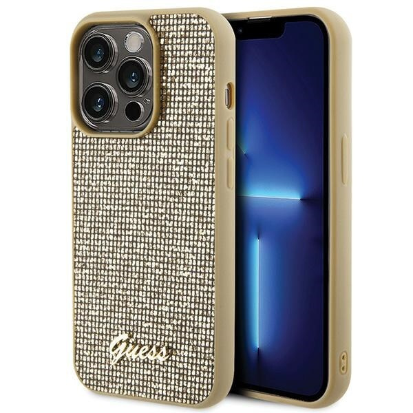 Guess Disco Metal Script-deksel til iPhone 15 Pro - gull