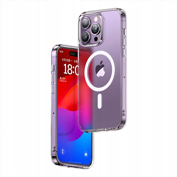 MCDODO MAGNETIC CLEAR FODRAL FÖRSTÄRKAT FOR MAGSAFE IPHONE 15 PLUS LILLA