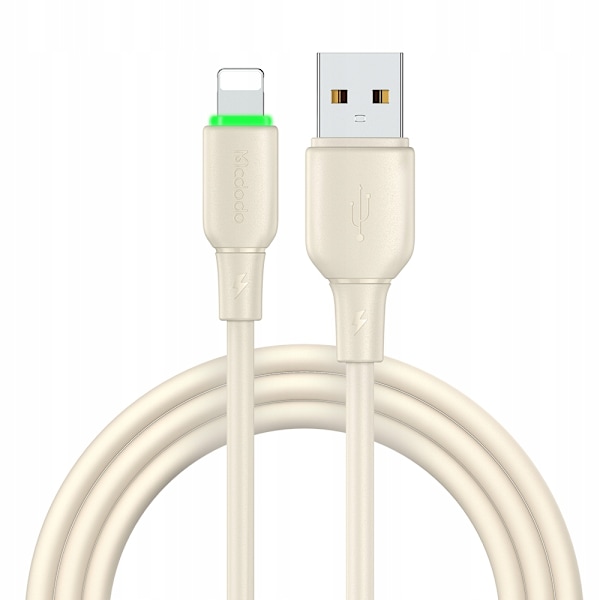 MCDODO LADDARE USB LIGHTNING SNABBLADDNINGSKABEL FÖR IPHONE 1M LED BEIGE