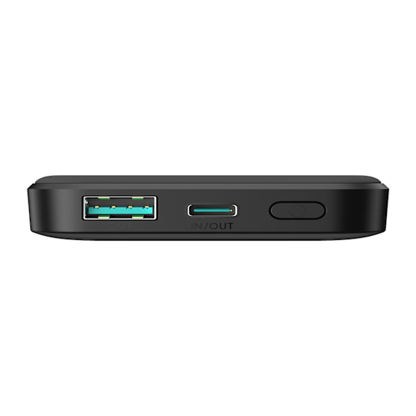 POWERBANK JOYROOM JR-W020 MINI 5000MAH USB-A USB-C INDUKTIV 20W - SORT + USB-C / USB-C KABEL
