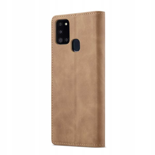 Rymdfodral Påläggan Galaxy A21S Läder Ljusbrun