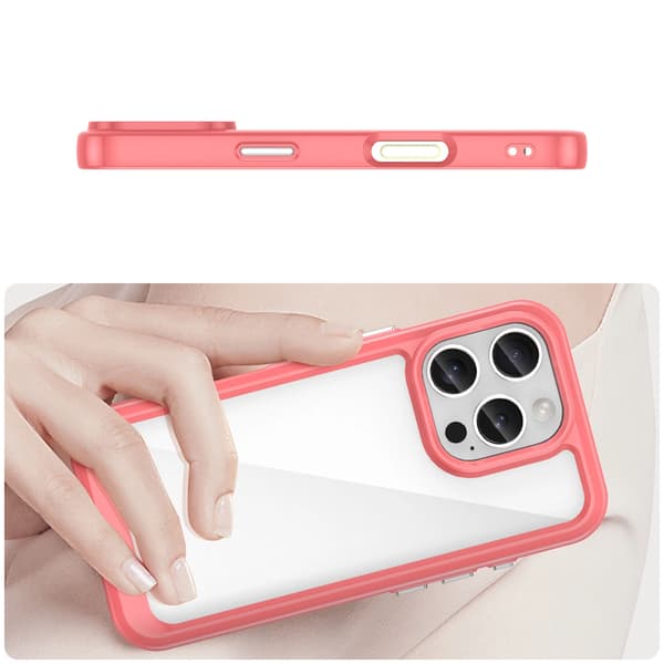 OUTER SPACE COVER MED GELRAMME TIL IPHONE 16 PRO MAX - RØD