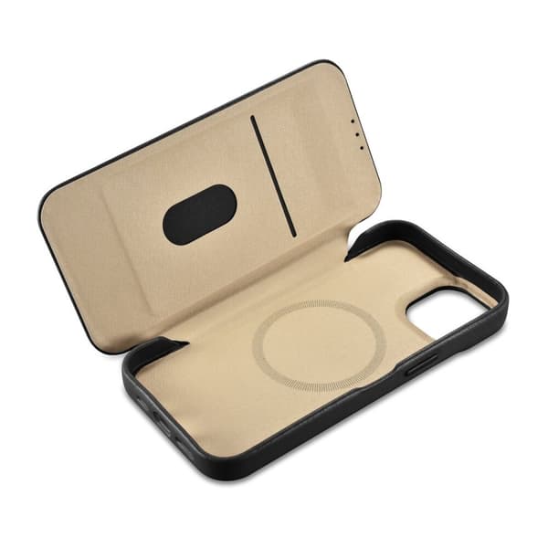 ICARER CASE CASE LÆDERCOVER MED MAGSAFE TIL IPHONE 14+ SORT