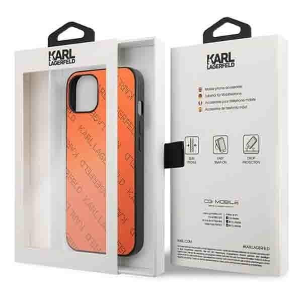 Karl Lagerfeld KLHCP13MPTLO iPhone 13/14/15 6.1" hårdfodral orange/orange Perforerad Allover