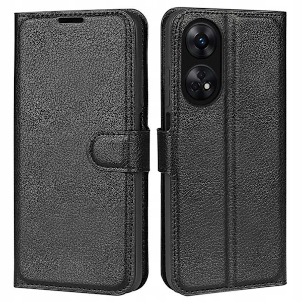 Litchi-Fodral För Oppo Reno 8T Black Protective