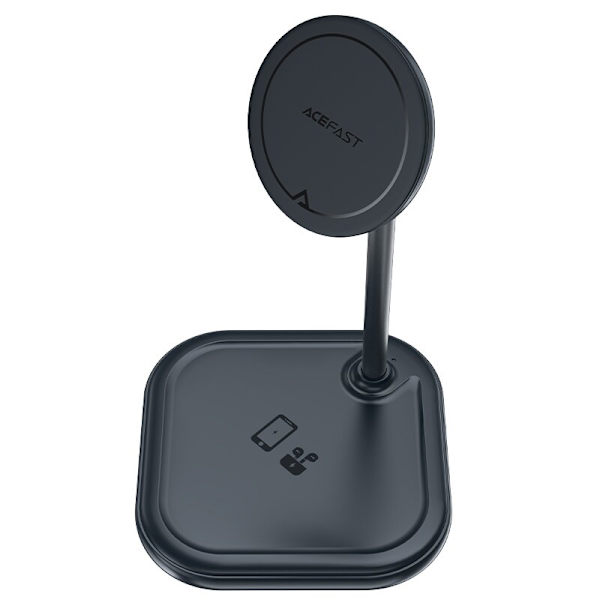 ACEFAST TRÅDLØS QI-LADER 15W TIL IPHONE AIRPODS GRÅ STATIV