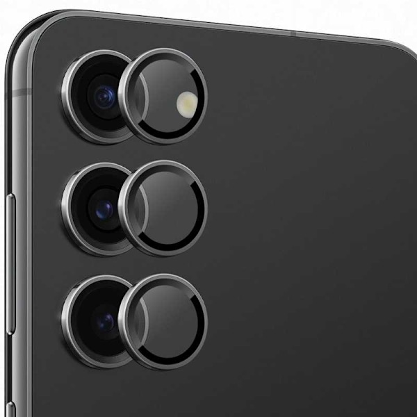 Rymdfodral Härdat Glas För Galaxy S23 Fe Svart Linsskydd