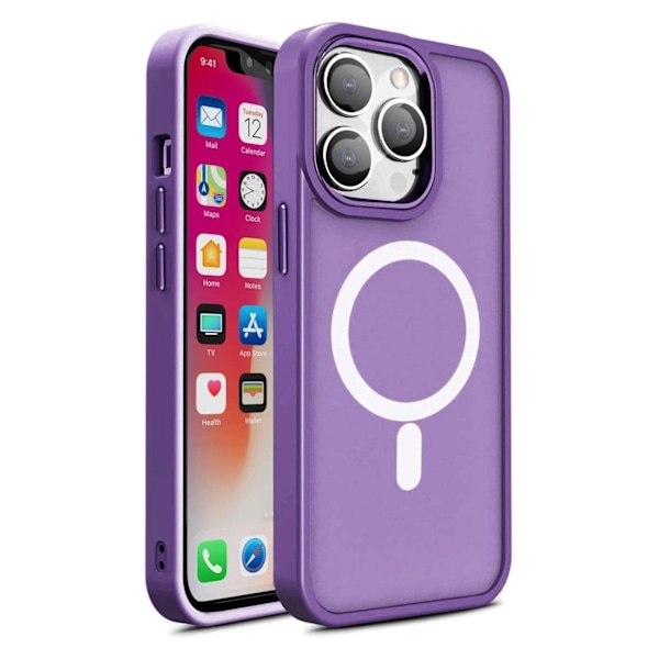 MAGNETISK ETUI MED MAGSAFE COLOR MATTE ETUI TIL IPHONE 15 PLUS - LILLA