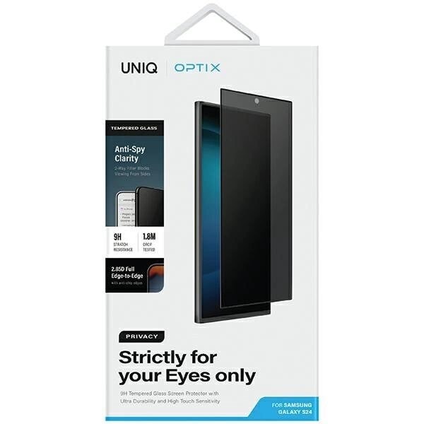 UNIQ Optix Privacy herdet glass for Samsung Galaxy S24 med applikator