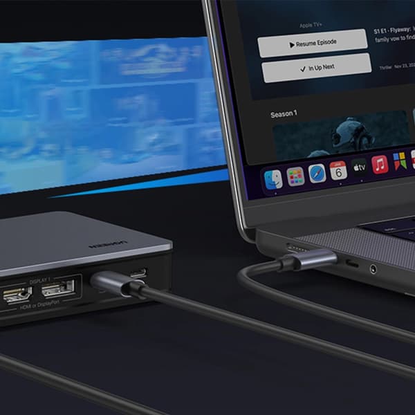 Ugreen CM615 USB-C multifunksjonsadapter - grå