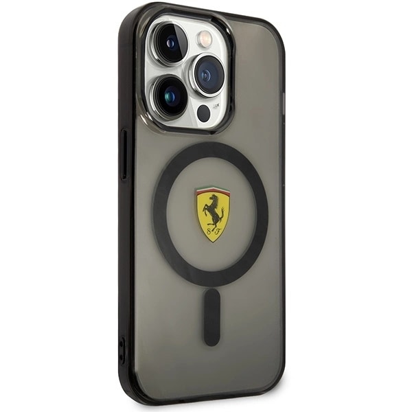 FERRARI TRANSLUCENT MAGSAFE ETUI TIL IPHONE 14 PRO MAX - SORT