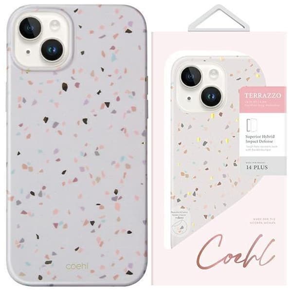 UNIQ COEHL TERRAZZO ETUI TIL IPHONE 14 PLUS - SAND