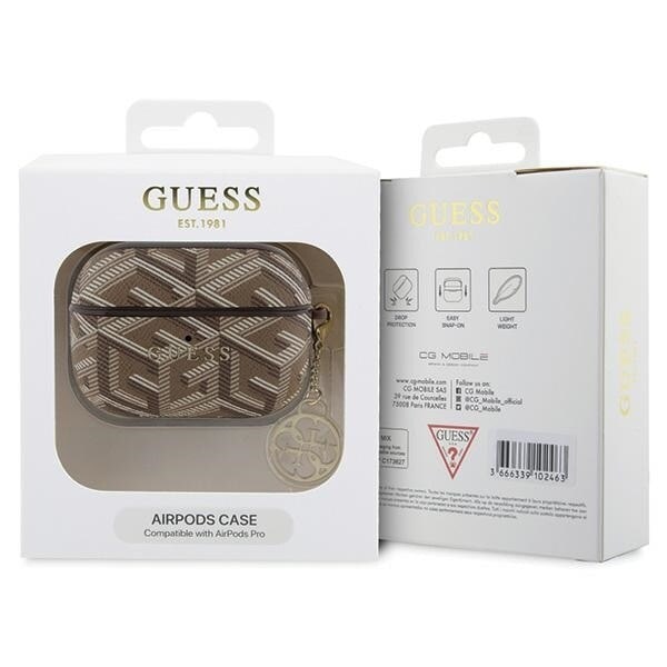 Guess GUAPPGCE4CW-deksel til AirPods Pro - brun GCube Charm