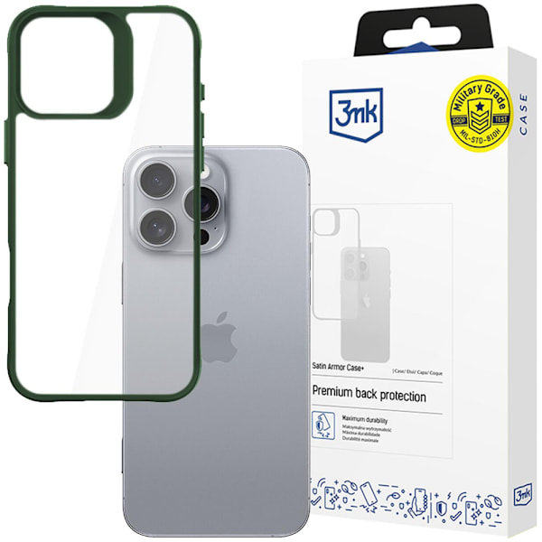 APPLE IPHONE 16 PRO MAX - 3MK SATIN ARMOR CASE+ GREEN