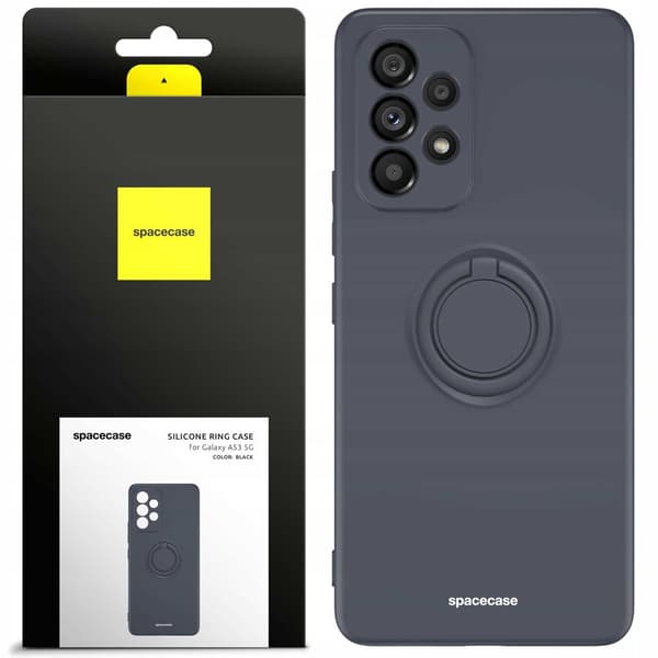 Spacecase Silikonecase Ring För Samsung Galaxy A53 5G Svart