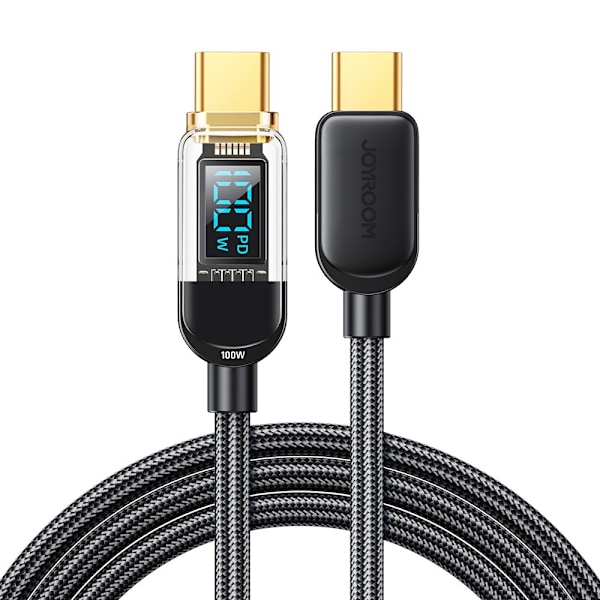 Joyroom USB C til USB C-kabel 100 W for hurtiglading og dataoverføring 1,2 m svart (S-CC100A4)