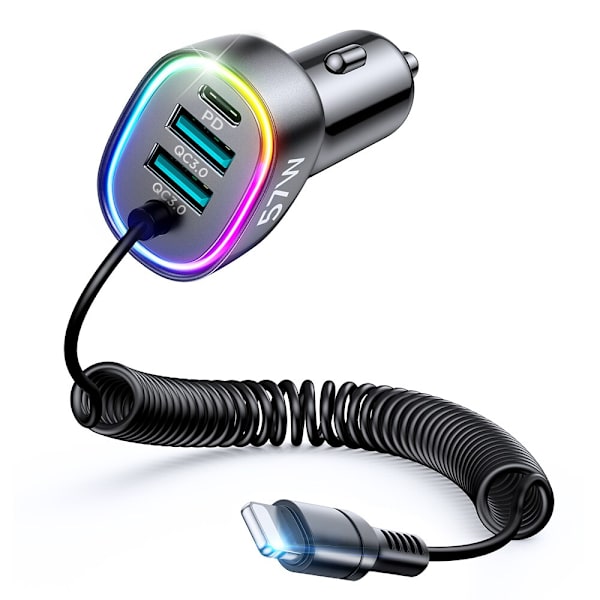 Joyroom hurtiglader 4 i 1 PD, QC3.0, AFC, FCP med Lightning-kabel 1,6m 57W svart (JR-CL20)