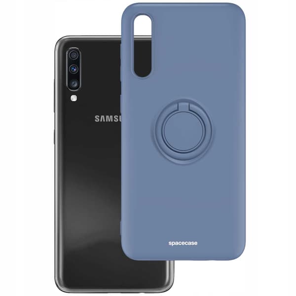 Spacecase Silikonecase Ring För Galaxy A70 Blåt Skydd