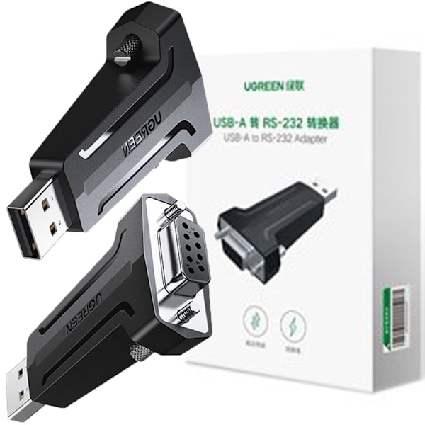 Ugreen adapter omformer DB9 RS-232 - USB svart (80111 CM326)