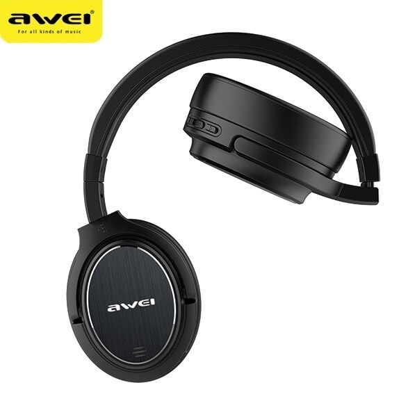 AWEI A950BL Bluetooth on-ear hörlurar svart/svart ANC