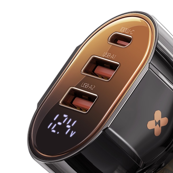 MCDODO KRAFTFULL SNABB BILLADDARE MÄTARE 3X USB USB-C 100W LED