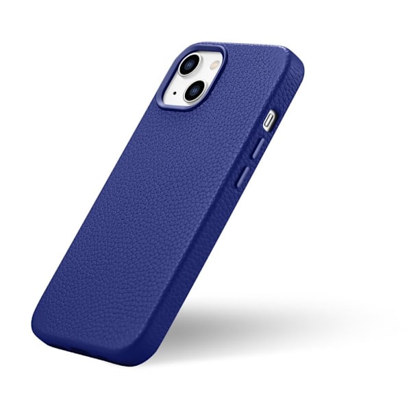 ICARER CASE LÆDERCASE MED MAGSAFE TIL IPHONE 14+ MØRKEBLÅ