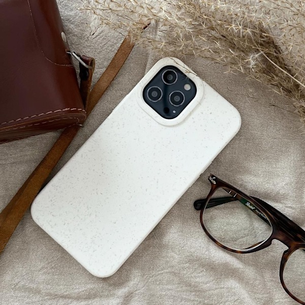 Eco Case iPhone 14 Plus deksel, silikon, desintegrerende deksel, hvit