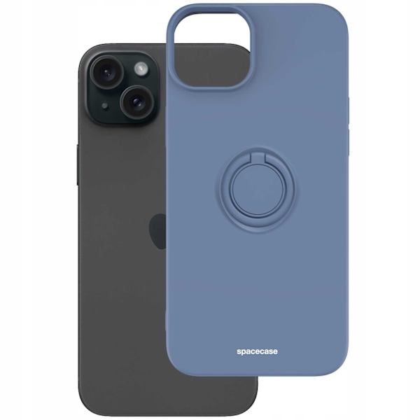 Spacecase Silikon Ringfodral För Iphone 15 Plus Blå