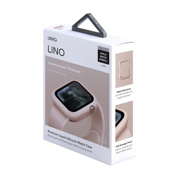 UNIQ veske Lino for Apple Watch Series 4/5/6/SE 44mm. rosa / rødme rosa
