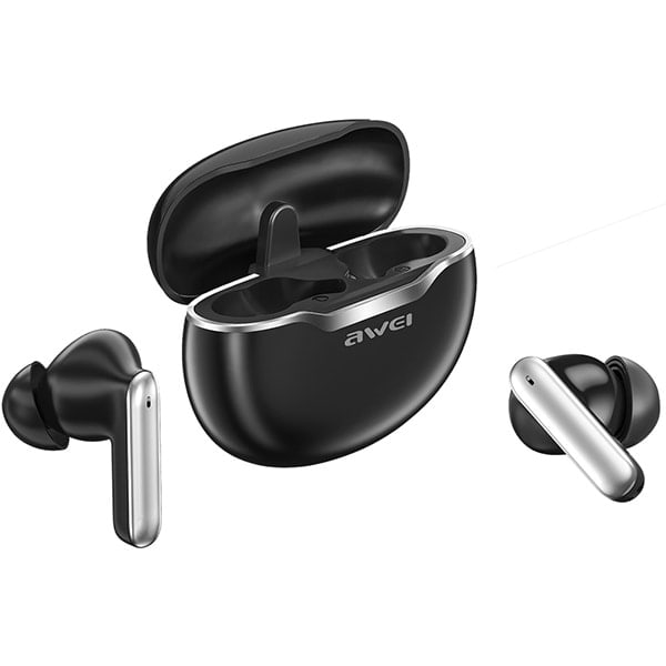 AWEI Bluetooth 5.3 T50 TWS hörlurar + dockningsstation svart/svart