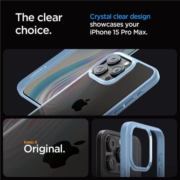 Spigen Crystal Hybrid, sierrablå - iPhone 15 Pro Max