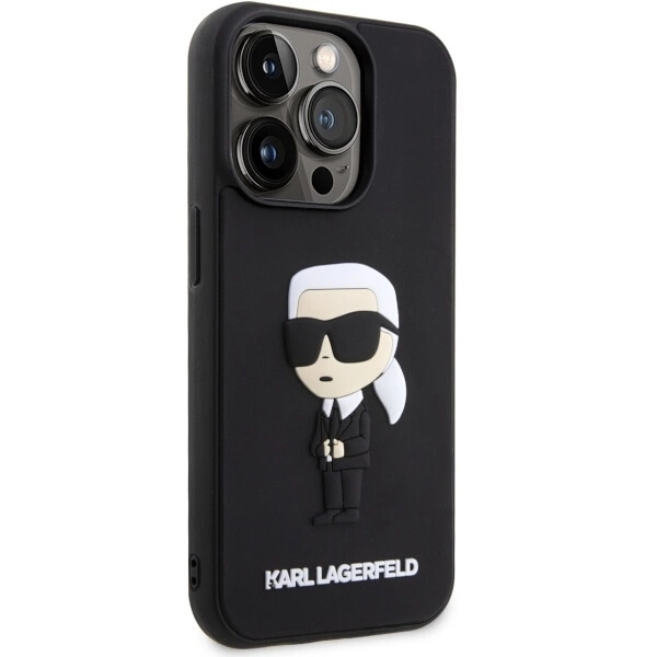 KARL LAGERFELD RUBBER IKONIK 3D ETUI TIL IPHONE 14 PRO - SORT