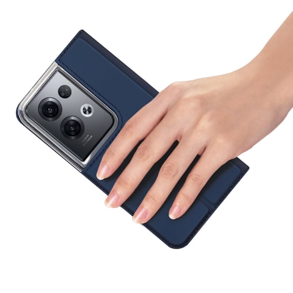 Dux Ducis Skin Pro-veske til Oppo Reno 8 Pro-deksel med flip-kortlommebok? blå stativ