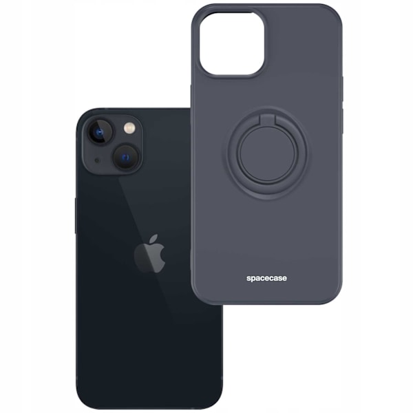 Spacecase Silikon Ringfodral För Iphone 13 Mini Black Protective
