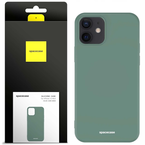 Spacecase Silikonecase Till Iphone 12 Mini Case Mörkgrönt Skydd