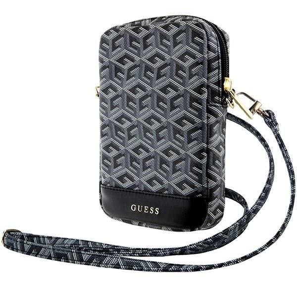 Guess Zip GCube Bottom Stripe telefonveske - svart