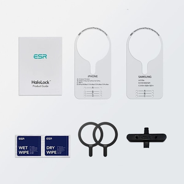 ESR HALOLOCK MAGSAFE UNIVERSAL MAGNETRING 2-PAK. SVART
