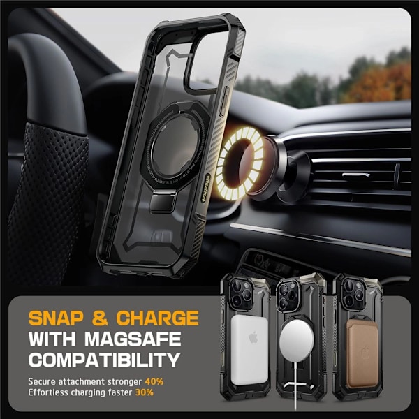 SUPCASE UB GRIP MAG ETUI MED MAGSAFE TIL IPHONE 16 PRO - SORT