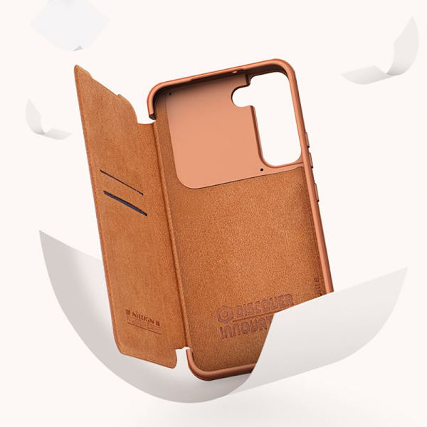 Nillkin Qin Leather Pro Case Case for Samsung Galaxy S22+ (S22 Plus) kamerabeskyttelsesveske.