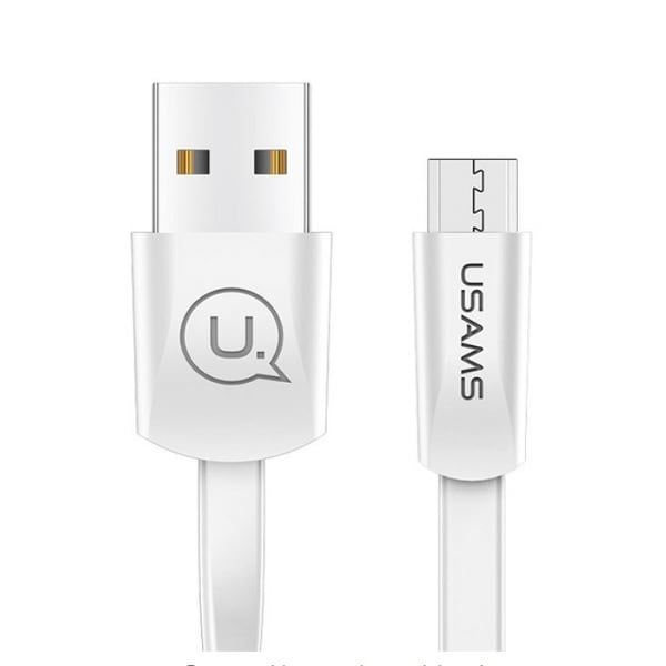 USAMS U2 microUSB platt kabel 1,2 m vit/vit SJ201MIC02 (US-SJ201)