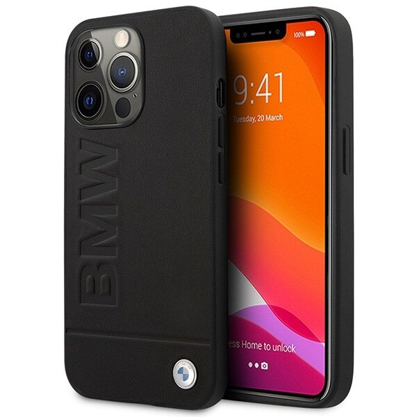BMW BMHMP14XSLLBK-deksel til iPhone 14 Pro Max - svart signaturlogo Imprint Magsafe