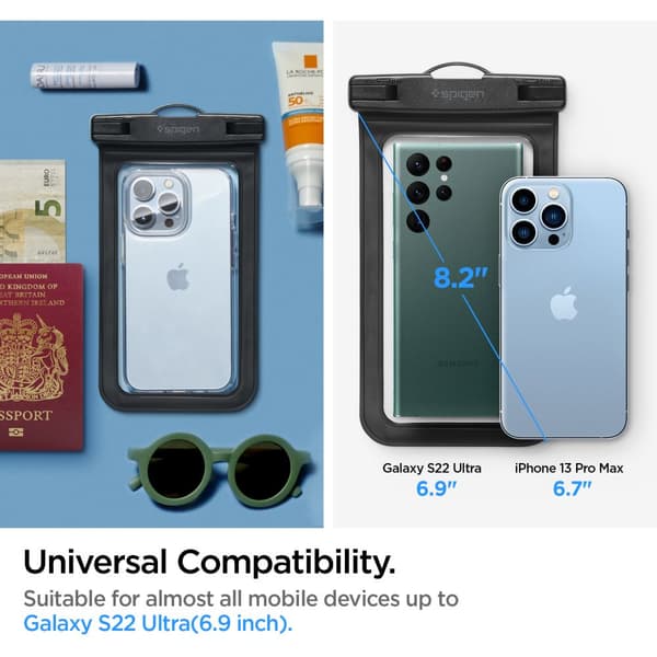 SPIGEN A601 UNIVERSAL VANDTÆT ETASKE 2-PACK SORT